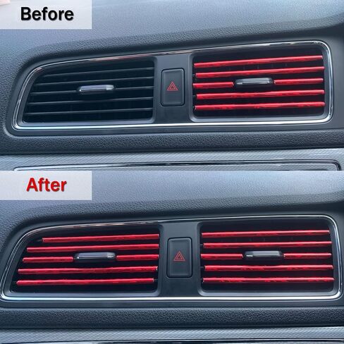 Car Air Conditioner Decoration Strip for Vent Outlet, Universal Waterproof Bendable Trim, Car Interior Accessories (Red) in Saudi Arabia