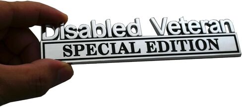 1pc Disabled Veteran Special Edition Emblem Car Decal, Warrior Soldier 3D Sticker, Disabled Veteran Special Edition Letters Car Badges, Accessories (Black Red) in Kuwait