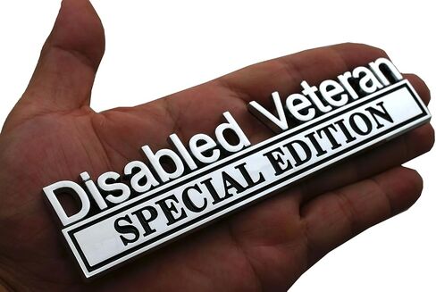 1pc Disabled Veteran Special Edition Emblem Car Decal, Warrior Soldier 3D Sticker, Disabled Veteran Special Edition Letters Car Badges, Accessories (Black Red) in Kuwait