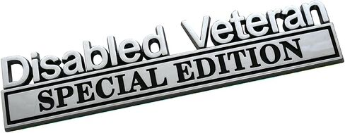 1pc Disabled Veteran Special Edition Emblem Car Decal, Warrior Soldier 3D Sticker, Disabled Veteran Special Edition Letters Car Badges, Accessories (Black Red) in Kuwait