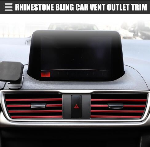 Motoforti Universal Car Air Conditioner Vent Outlet Trims, Interior Accessories, Car Decorative Filler Insert Strip Line, 5m 16.4ft, PVC, Red, 1 Set in Saudi Arabia