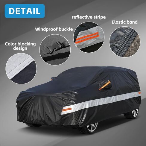 10 Layers Truck Cover Waterproof All Weather. Pickup Truck Cover Rain Snow UV Dust Protection. Length: 230-242 inches, Universal Fit for Ford F150 Chevy Silverado Dodge Ram 1500. in Saudi Arabia