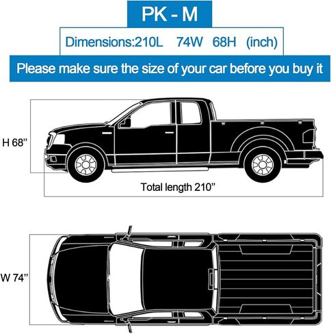 10 Layers Truck Cover Waterproof All Weather. Pickup Truck Cover Rain Snow UV Dust Protection. Length: 230-242 inches, Universal Fit for Ford F150 Chevy Silverado Dodge Ram 1500. in Saudi Arabia