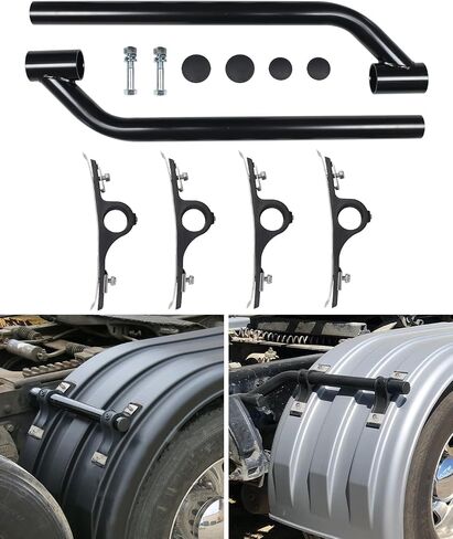 4 Pcs Fender Brackets Assembly - 8591005 Fender Hanger Mounting Bracket for Trailer Dump Trucks, Flatbed Trucks Dual Rear Wheels Replacement 8590195 & 8590245 Poly Fender (One Side) in Saudi Arabia