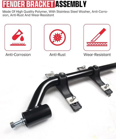 4 Pcs Fender Brackets Assembly - 8591005 Fender Hanger Mounting Bracket for Trailer Dump Trucks, Flatbed Trucks Dual Rear Wheels Replacement 8590195 & 8590245 Poly Fender (One Side) in Saudi Arabia