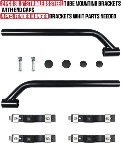 4 Pcs Fender Brackets Assembly - 8591005 Fender Hanger Mounting Bracket for Trailer Dump Trucks, Flatbed Trucks Dual Rear Wheels Replacement 8590195 & 8590245 Poly Fender (One Side) in Saudi Arabia