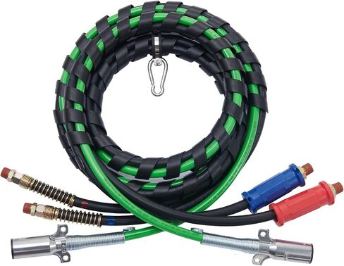 VEVOR 12FT Semi Truck Air Lines Kit with 2PCS Glad Hands, 3-in-1 Air Hoses & 7 Way ABS Electric Power Line, with 2PCS Gladhand Handles, 4PCS Seals and Tender Spring Kit for Semi Truck Trailer Tractor in Saudi Arabia