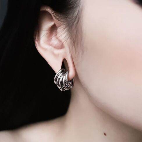 2 Pcs Ear Plugs Tunnels with 10 Pcs Stacked Rings and 2 Pcs Beads Stainless Steel Ear Gauges, Size 2g - 1 inch Surgical Steel Ear Stretcher Expander Body Jewelry in Kuwait