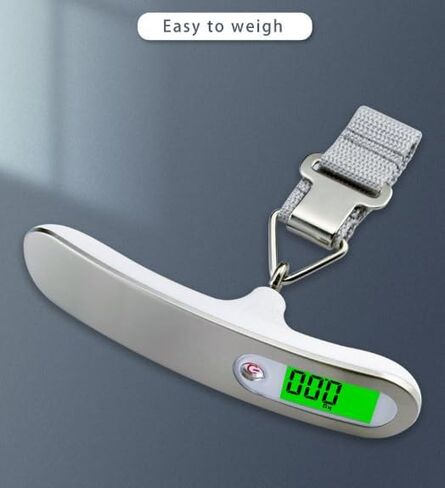 Portable Luggage Scale, 110lb/50kg Capacity, Digital Handheld Baggage Scale with T-Handle and Stainless Hook, Weight Scale for Suitcase, Travel Scale with 4 Units (lb, g, oz, kg) (Grey) in Saudi Arabia