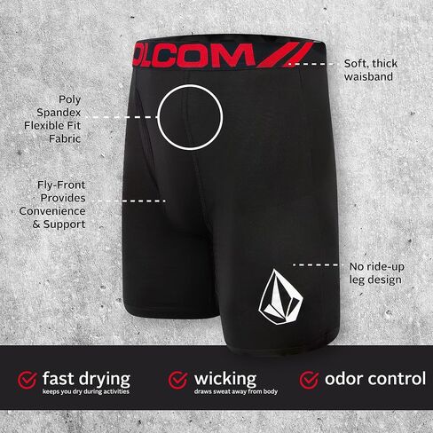 Volcom Mens Boxer Briefs Poly Spandex Performance Boxer Briefs Underwear in Saudi Arabia