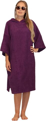 Allen & Mate Adult Changing Robe - Quick Dry 100% Terry Cotton Beach Poncho Towel with Hood & Pockets - Ideal for Men & Women in Saudi Arabia
