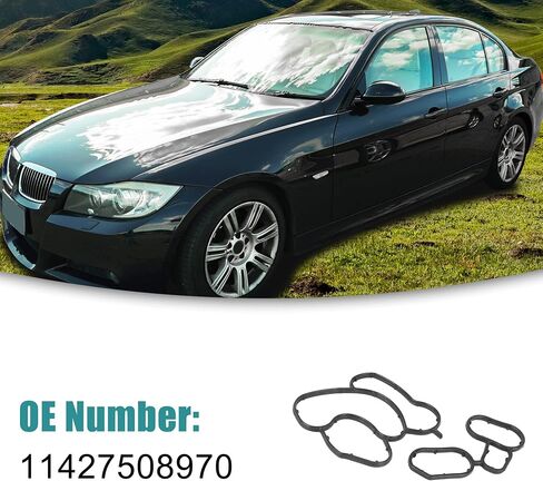 حشية زيت محرك السيارة من ACROPIX، حشية مبيت مرشح الزيت، مناسبة لسيارات BMW 325i - عبوة من قطعة واحدة باللون الأسود in Saudi Arabia