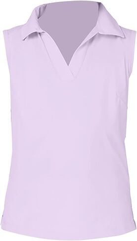 Girls Sleeveless Polo Shirts Quick Dry V-Neck Golf Tennis Workout Athletic Shirts in Saudi Arabia