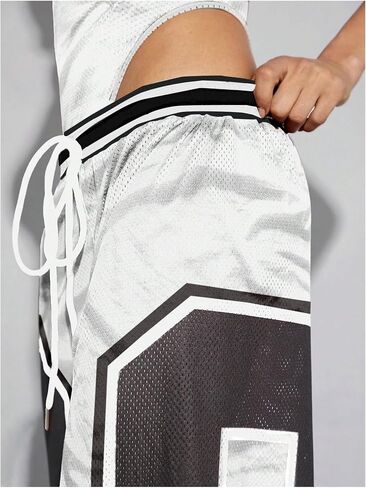 GORGLITTER Women's Striped Wide Leg Graphic Track Pants Elastic High Waist Stretchy Trousers in Saudi Arabia