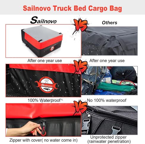 Sailnovo Truck Bed Bag, 36 Cubic ft 100% Waterproof Fits Any Truck Size, Heavy Duty Truck Cargo Bag PVC Water Resistant with 4 Stretch Cord, Packing Bag 59.16x48x22inch in Kuwait