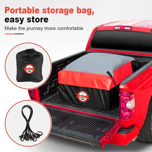 Sailnovo Truck Bed Bag, 36 Cubic ft 100% Waterproof Fits Any Truck Size, Heavy Duty Truck Cargo Bag PVC Water Resistant with 4 Stretch Cord, Packing Bag 59.16x48x22inch in Kuwait