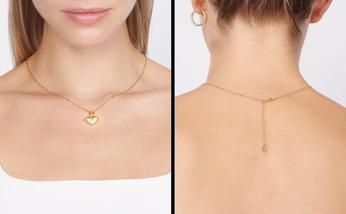 Jewelry Atelier Gold Filled Pendant Necklace Collection - 14K Yellow Gold Filled Pendant Necklace with Solid Clip Chain for Women (Different Sizes and Styles with Extension/Adjustable Chain) in Saudi Arabia