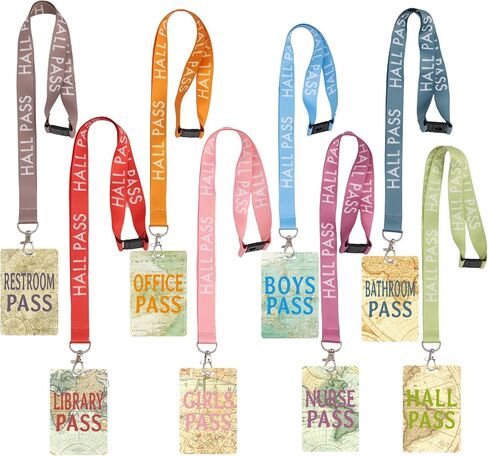 Hall Pass for Classrooms Hall Passes Lanyards Travel The Map Travel World Set of 8 Teacher Supplies Gift Boy Girl Bathroom Library Office Nurse Pass Elementary Middle School in Saudi Arabia