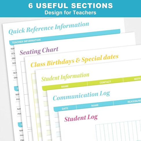 مخطط المعلم للعام الدراسي 2024-2025 - مخطط دروس المعلم الشامل مقاس 8.5 × 11 بوصة مع إغلاق مرن وإشارة مرجعية وملصقات مخططة، لجدول الفصل الدراسي اليومي والأسبوعي والشهري in Kuwait