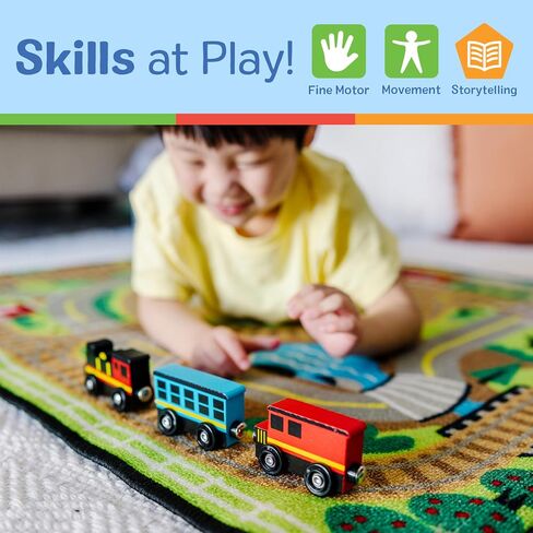 Melissa & Doug Wooden Magnetic Train Cars - 8 Piece Educational and Skill-Building Wooden Toy for Boys and Girls in Saudi Arabia