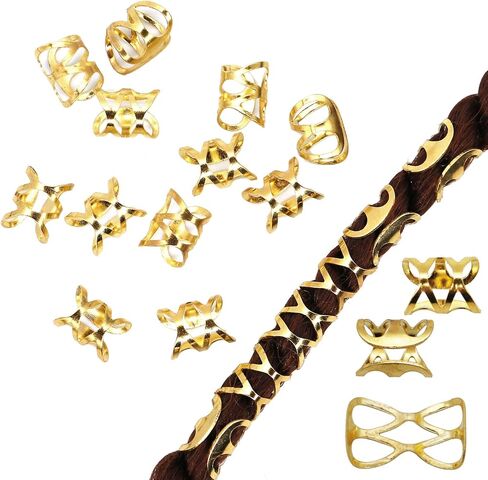 NAISKA 20PCS Moon Hair Braid Dreadlock Snake Braid Accessories Beads Star Dreadlocks Loc Jewelry for Braids Hair Clip Decoration Hair Beads Cuffs Coils Rings Pendants（Gold） in Saudi Arabia
