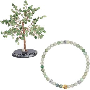 KARMA AND LUCK - Genuine Jade Stones Feng Shui Small Tree of Life Hand-wrapped Copper Wire & Genuine Jade Stone Triple Lotus Charm Stretch Bracelet. Ready to Gift for Her.