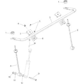 Polaris RZR Stabilizer Bar, Front, Black, Genuine OEM Part 5336152-329, Qty 1