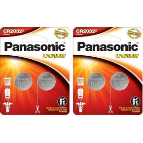 Panasonic CR2032 3.0 Volt Long Lasting Lithium Coin Cell Batteries in Child Resistant, Standards Based Packaging, 2-Battery Pack