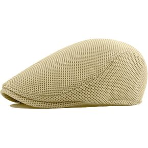 meioro Men's Mesh Flat Cap Summer Breathable Newsboy Hats Beret Ivy Cap Gatsby Irish Cabbie Driving Hat Full Head Wrap
