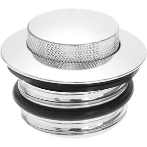 Motorcycle Pop Up Fuel Cap Aluminum Vented Fuel Tank Cap Compatible with Har-ley Davidson 58.9x44.7mm Clockwise Rotation Fuel Tank Cap, Silver