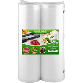 SurpOxyLoc 2 Pack 8x50 Vacuum Sealer Bags Rolls with BPA Free,Heavy Duty,Great for Sous Vide and Vac Seal storage
