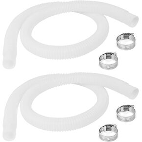 ANTOBLE Pool Hose for Intex 1.25" Diameter Above Ground Pool Pump Hoses Replacement Accessory 59" Long 1-1/4 Swimming Pool Filter Pump Hoses 607 637 With 4 Metal Clamps, 2 Pack