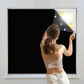 100% Blackout Curtains and Portable Blinds Effectively Block Out Room Light and are Easy to Install, Making Them Ideal as Travel Blackout Shades for Bedroom Windows(Gray, 55" W x 40" L) 1 Pc
