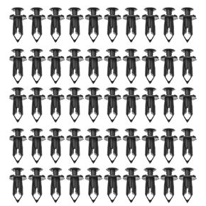 100 PCS Black 8MM Hole Push Type Rivets Retainer Plastic Buckle Automotive Fasteners Suitable for Car Fenders and Bumpers，Body，Automotive Clips