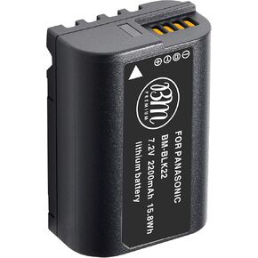 BM Premium 2 Pack of DMW-BLK22 Replacement Batteries for Panasonic Lumix GH5 II, DC-S5, S5 II, S5 IIX Digital Cameras