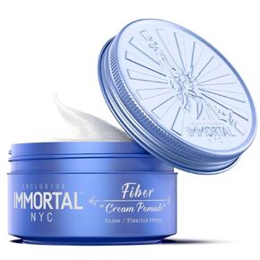 Immortal NYC Fiber Cream Hair Pomade - Flex Strong Hold - Low Shine All Natural Water-Based Cream Pomade for Men - No Residue, All Hair Types