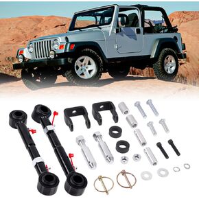 Front Sway Bar Quicker Disconnect System 2.5-6" Lift, 2030 Adjustable Swaybar Quicker Disconnect End Links for Jeep Wrangler TJ 97-06, Grand Cherokee WJ ZJ 93-04 XJ 84-01, Comache MJ 84-01