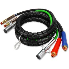 15FT 3 in 1 Air Line Hose Wrap for Semi Truck Trailer Tractor ABS & Power 7 Way Electrical Cable Line