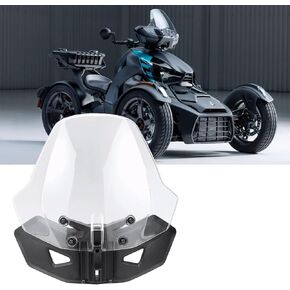 Adjustable 3 inches Windshield for Can-Am Ryker 600 900 Sport & Rally Edition 2019-2023 All Models, Front Vented Wind Deflector Windscreen Accessories( Replace # 219401023, 219400771)