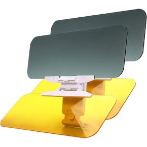 Car Visor, Day and Night Anti-Glare Visor, 2 in 1 Automobile Sun Anti-UV Block Visor, Non Glare Anti-Dazzle Sunshade Mirror Goggles Shield for Driving Goggles