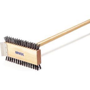 SPARTA 4002600 Stainless Steel Grill Brush, Grill Scraper With Long Handle For Commercial Cleaning, Kitchens, Restaurants, Bathrooms, 30 Inches, Brown