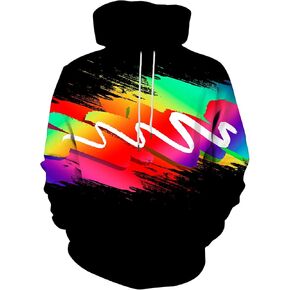 LAIDIPAS Unisex 3D Print Hoodies Novelty Pullover Colorful Graphic Hooded Sweatshirt with Pocke for Men Women