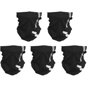 5 Pcs Reflective Bandana Face Mask Neck Gaiter, Scarf Headbands Balaclava Headwear Tube Windproof Seamless Face Cover (Green)