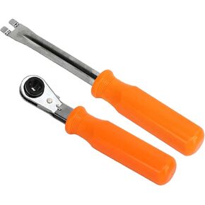 KIMISS 2PCS Brake Adjuster Release Tool, Automatic Slack Adjuster Set Fork End Release Tool Double Ratcheting Wrench for Trucks Trailers