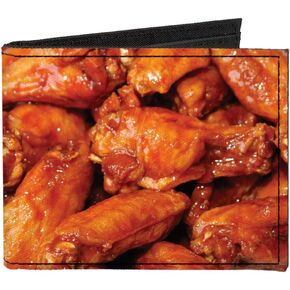 Buckle-Down Men's Standard Canvas Bifold Wallet Hot Wings, 4.0" x 3.5"