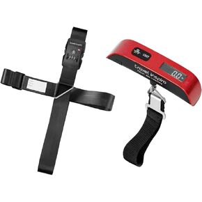 Travel Inspira TSA Approved Luggage Strap - Adjustable Length with Combination Lock and Digital Luggage Scale 110 Pounds, Battery Included