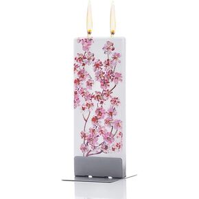 Handmade Candle Gift Set with Steel Base - Flower Candle Mothers Day Gift - Candles for Women with Spring Candle Design – Cherry Blossom Candle Gifts - Womens Gifts Unique Cute Candle Aesthetic