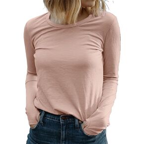 Merino 365 Women's 100% New Zealand Merino Baselayer Long Sleeve, X-Large, Blush