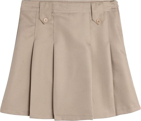 Girls' School Uniform Skirt - 2 Pack Belted, Two Tab, Two Button Pleated Skort - Twill Scooter Skirts for Girls, 4-16 in Saudi Arabia