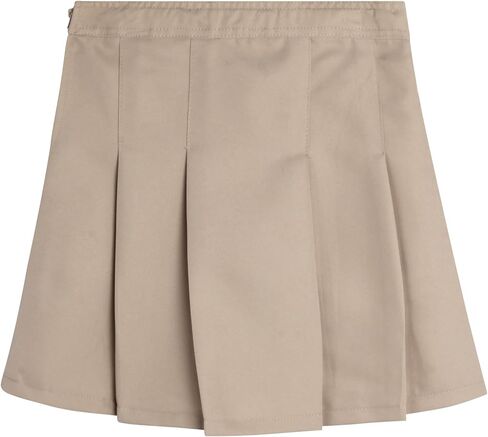 Girls' School Uniform Skirt - 2 Pack Belted, Two Tab, Two Button Pleated Skort - Twill Scooter Skirts for Girls, 4-16 in Saudi Arabia
